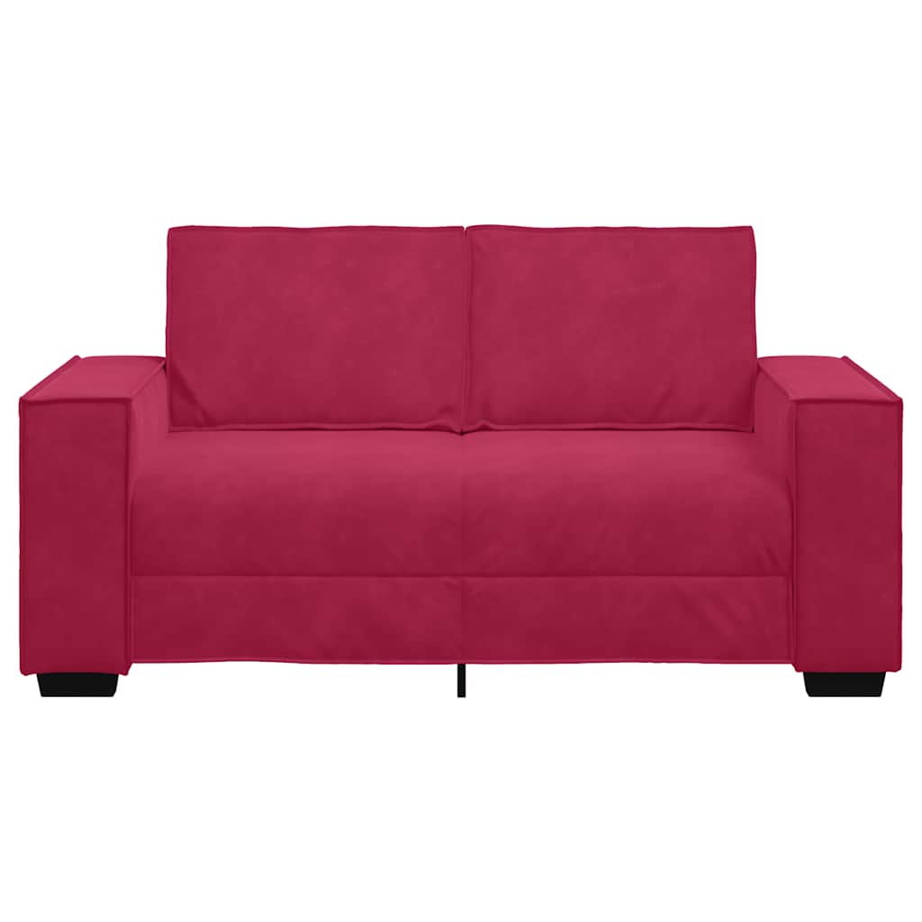 Διθέσιος Καναπές Κόκκινος Βελούδος 160x78x84 εκ.
