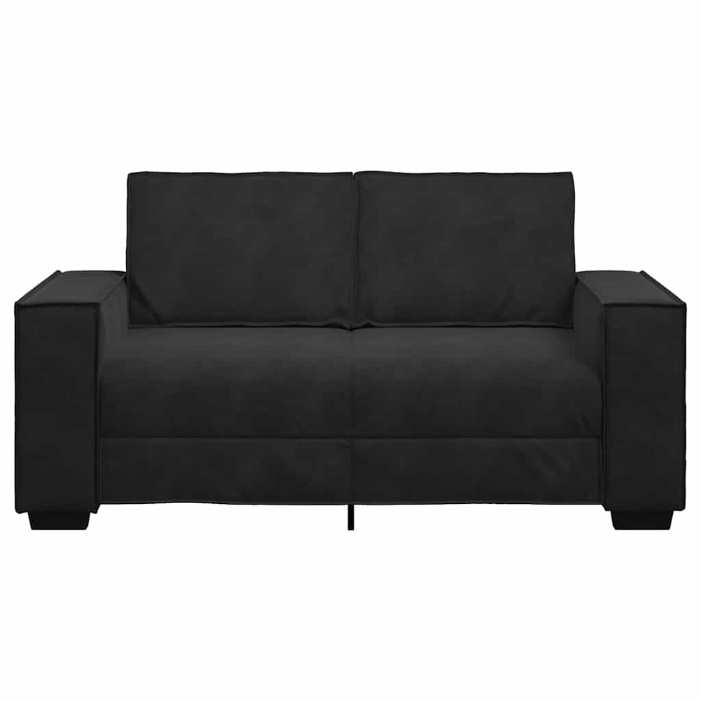 Διθέσιος Καναπές Μαύρος Βελούδινος 160x78x84 εκ.