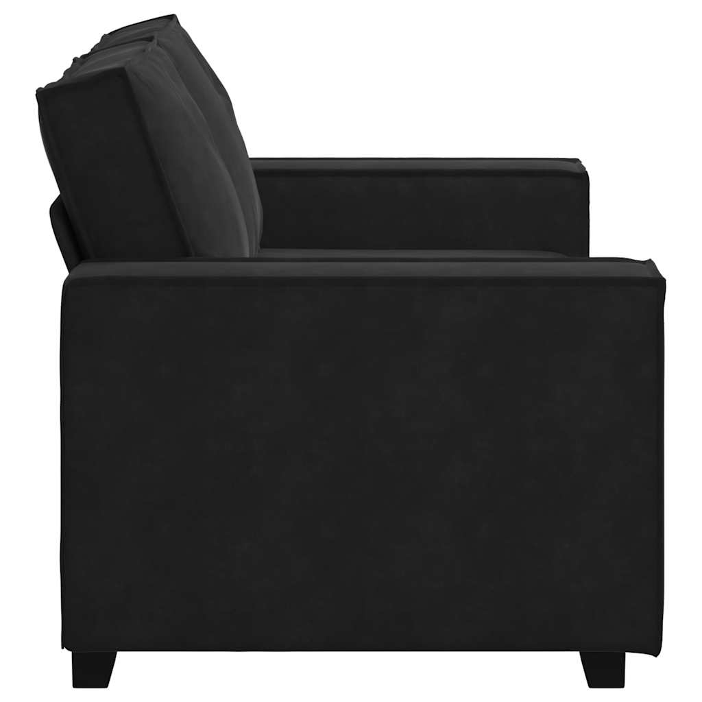 Διθέσιος Καναπές Μαύρος Βελούδινος 160x78x84 εκ.