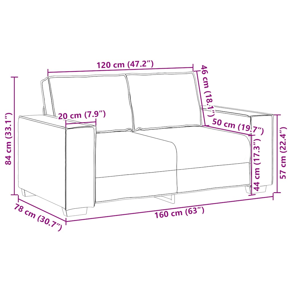 Διθέσιος Καναπές Κίτρινος Βελούδινος 160x78x84 εκ.