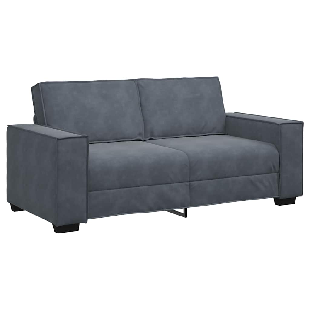 Διθέσιος Καναπές Σκούρο Γκρι 180x78x84 εκ. Βελούδο