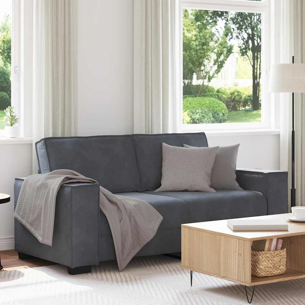 Διθέσιος Καναπές Σκούρο Γκρι 180x78x84 εκ. Βελούδο