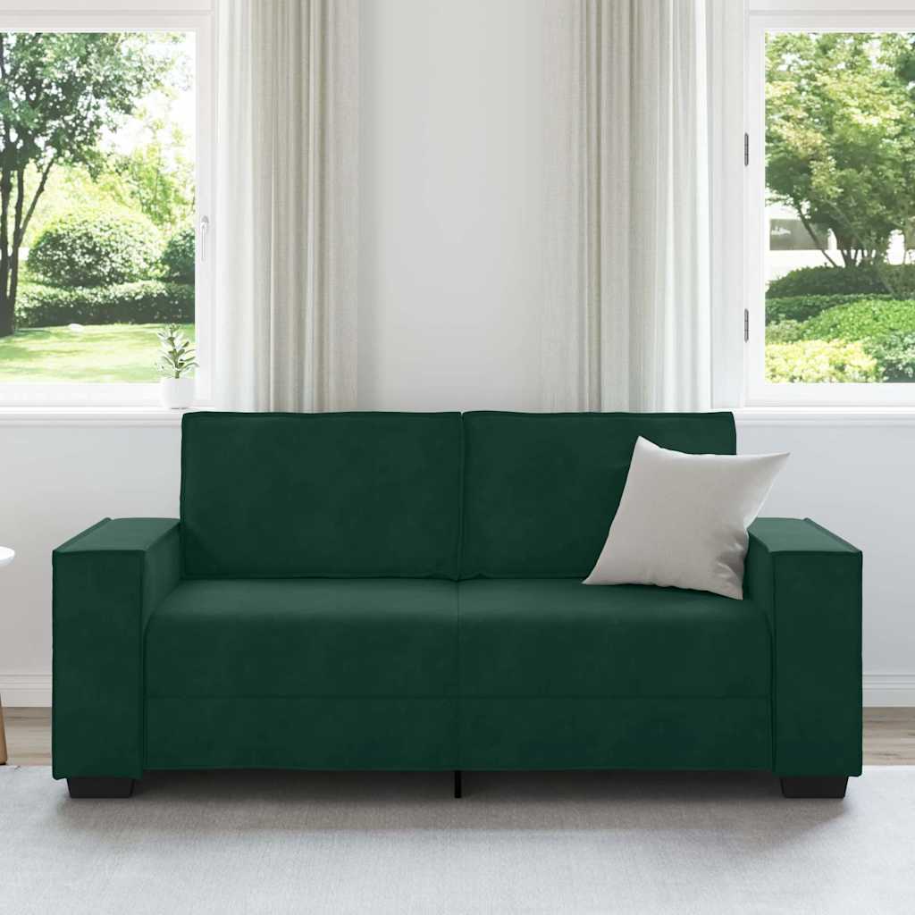 Διθέσιος Καναπές Σκούρο Πράσινο 180x78x84 εκ. Βελούδο