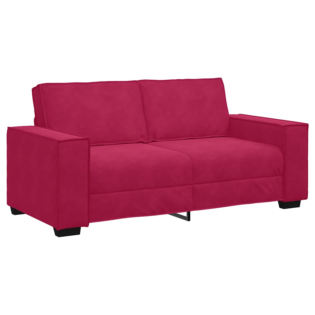 Διθέσιος Καναπές Κόκκινος Βελούδος 180x78x84 εκ.