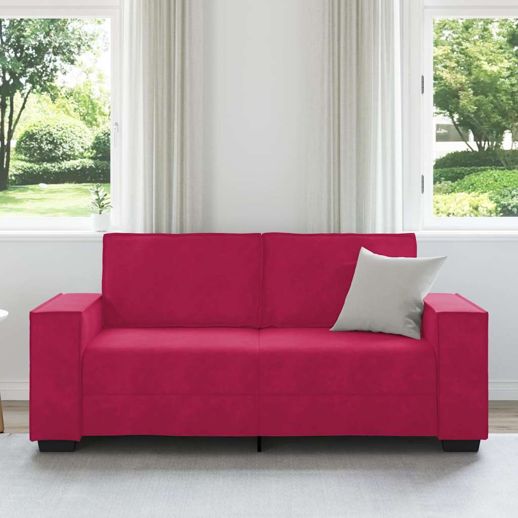 Διθέσιος Καναπές Κόκκινος Βελούδος 180x78x84 εκ.