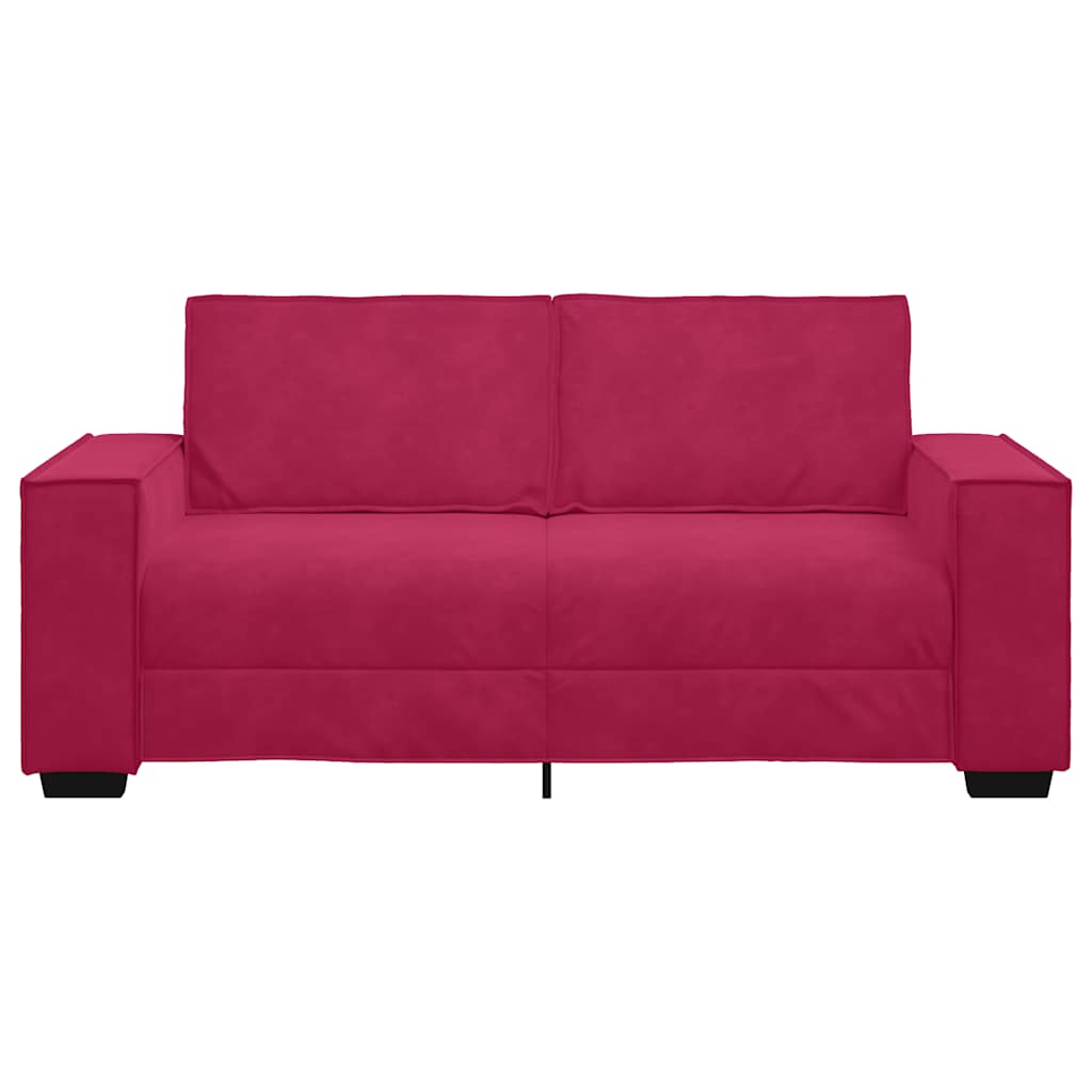 Διθέσιος Καναπές Κόκκινος Βελούδος 180x78x84 εκ.
