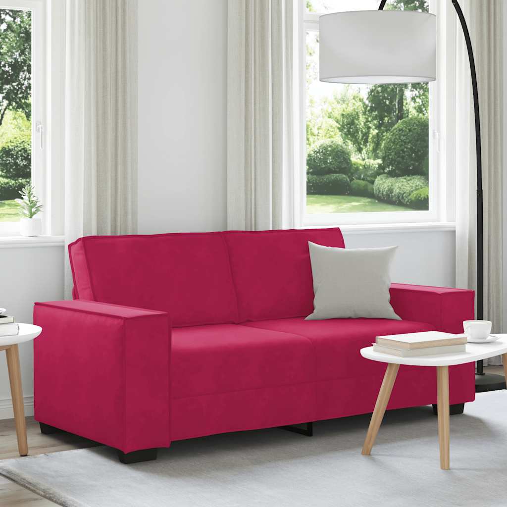 Διθέσιος Καναπές Κόκκινος Βελούδος 180x78x84 εκ.