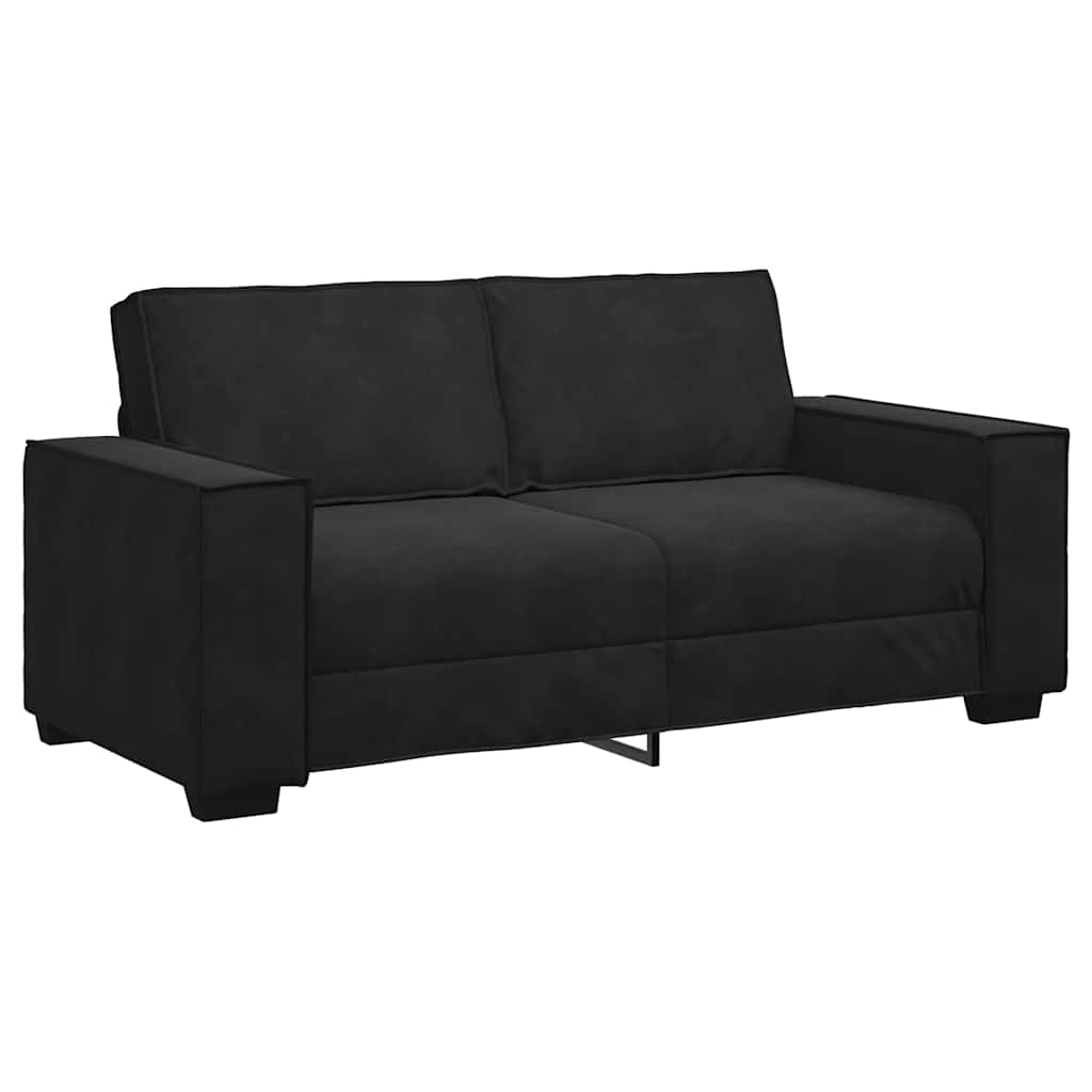 Διθέσιος Καναπές Μαύρος Βελούδινος 180x78x84 εκ.