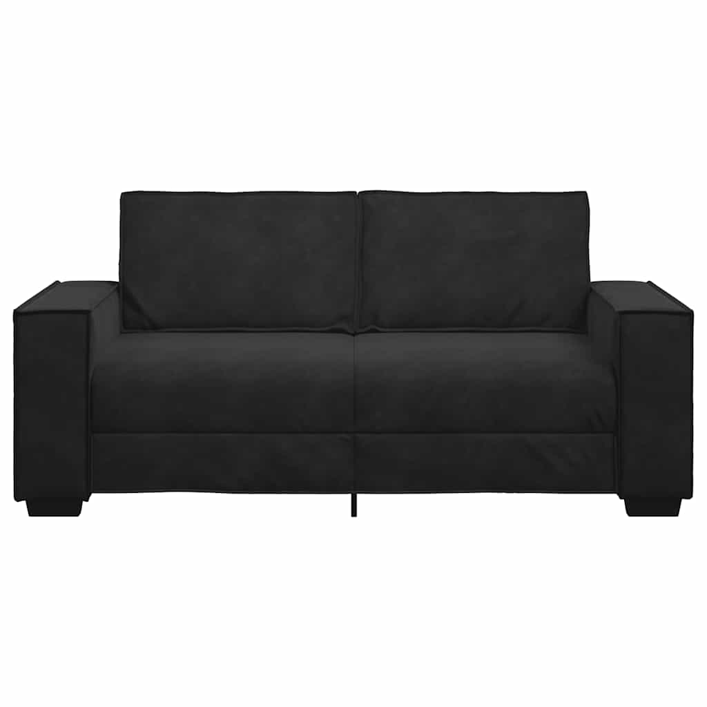Διθέσιος Καναπές Μαύρος Βελούδινος 180x78x84 εκ.