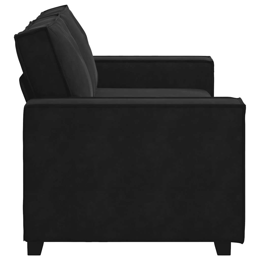 Διθέσιος Καναπές Μαύρος Βελούδινος 180x78x84 εκ.
