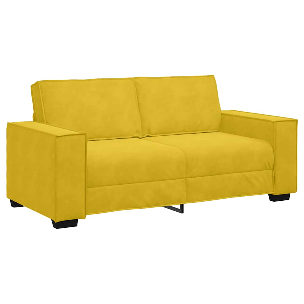 Διθέσιος Καναπές Κίτρινος Βελούδινος 180x78x84 εκ.