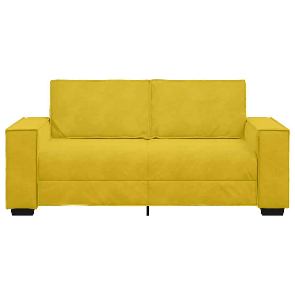 Διθέσιος Καναπές Κίτρινος Βελούδινος 180x78x84 εκ.