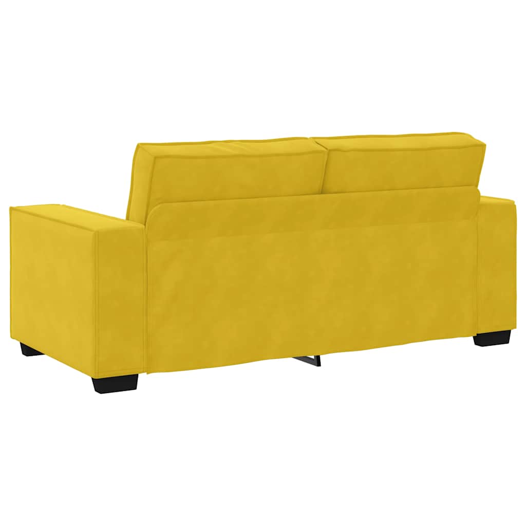 Διθέσιος Καναπές Κίτρινος Βελούδινος 180x78x84 εκ.