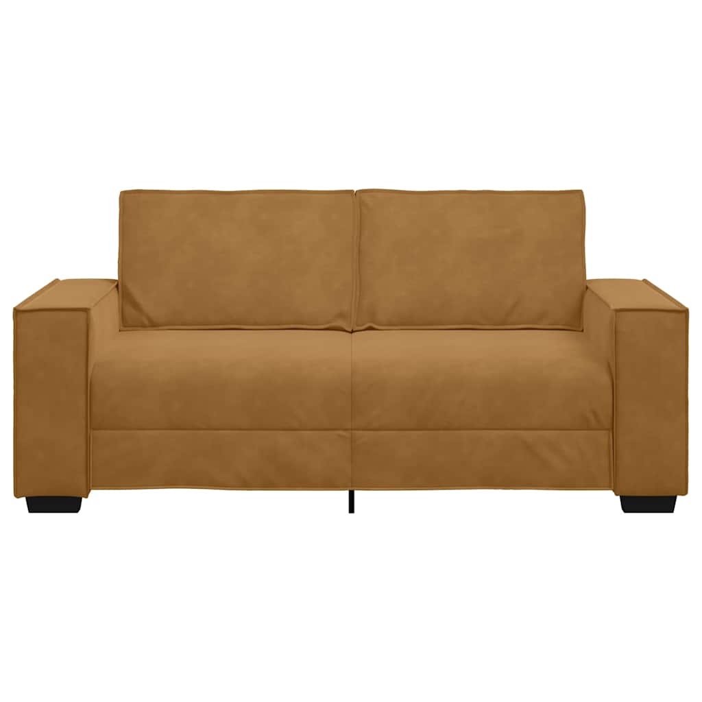 Διθέσιος Καναπές Καφέ Βελούδινος 180x78x84 εκ.