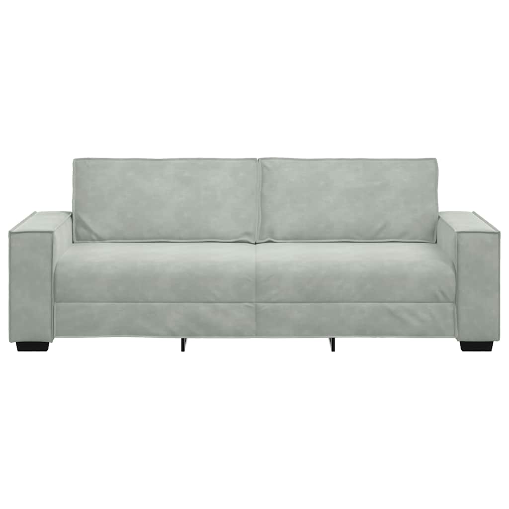 Τριθέσιος Καναπές Ανοιχτό Γκρι 220x78x84 εκ. Βελούδο