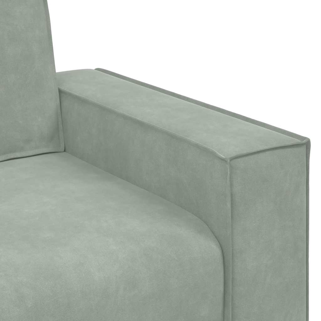 Τριθέσιος Καναπές Ανοιχτό Γκρι 220x78x84 εκ. Βελούδο
