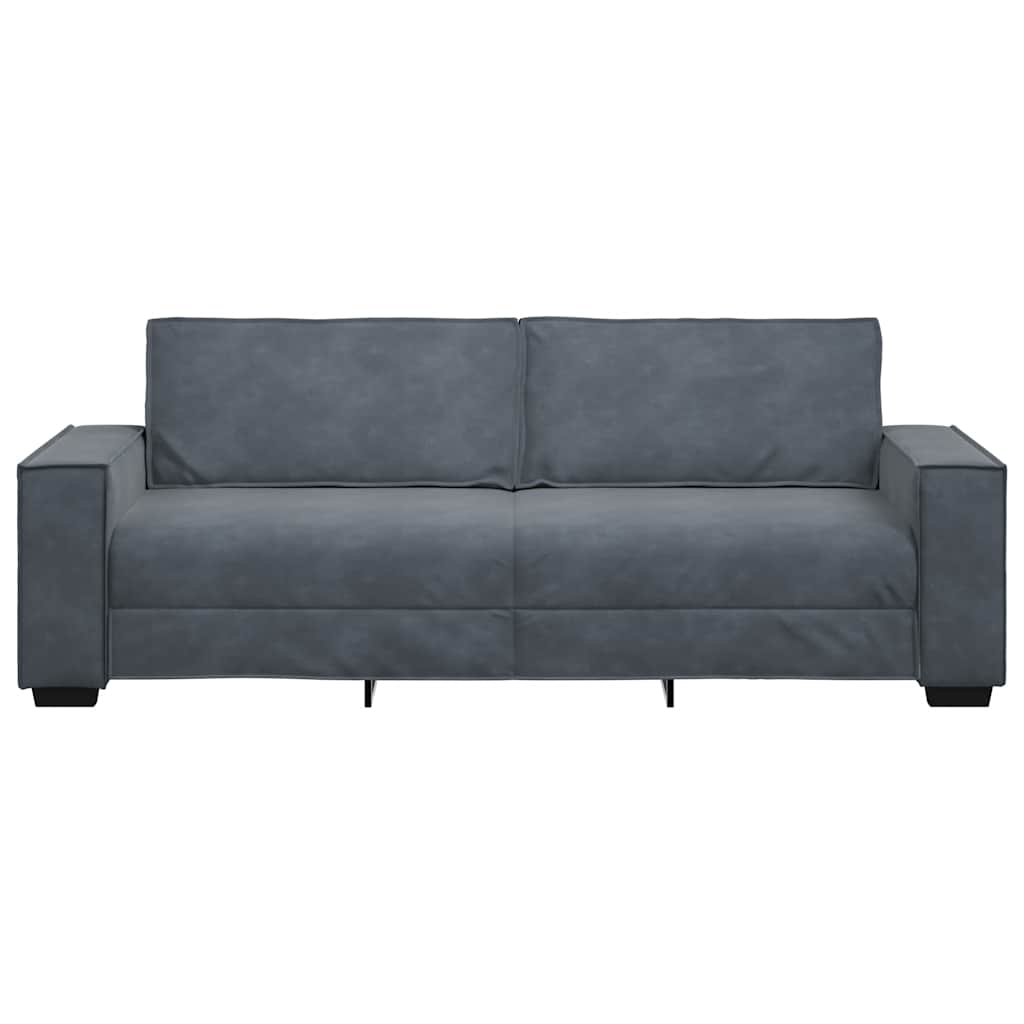 Τριθέσιος Καναπές Σκούρο Γκρι 220x78x84 εκ. Βελούδο