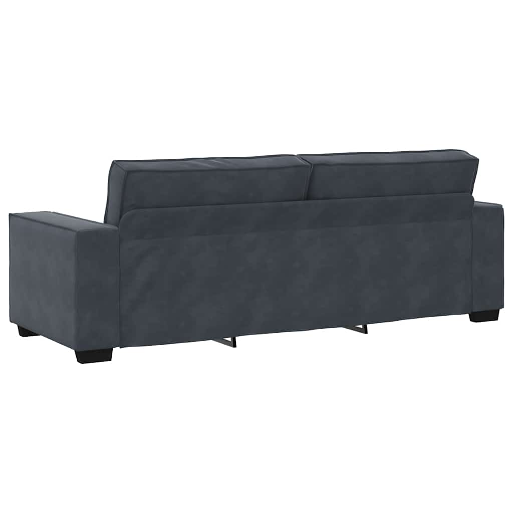 Τριθέσιος Καναπές Σκούρο Γκρι 220x78x84 εκ. Βελούδο