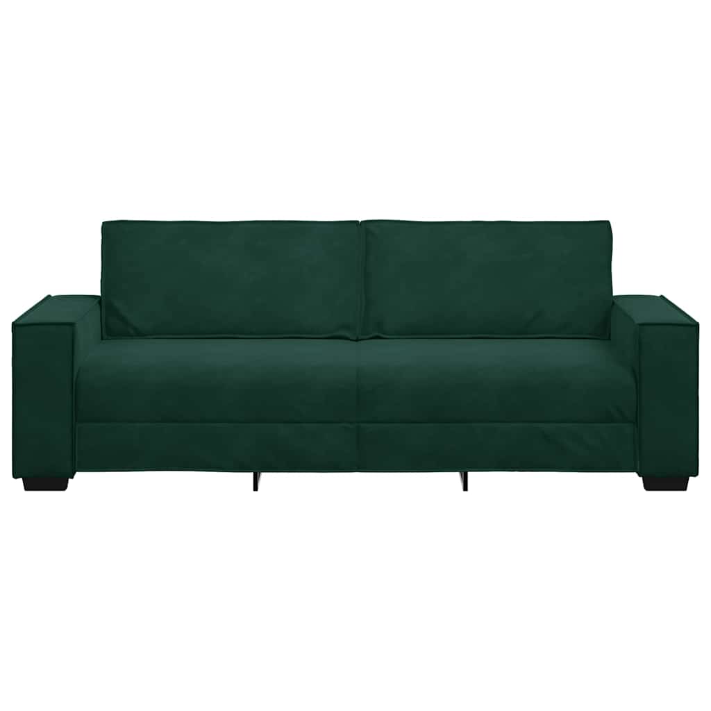 Τριθέσιος Καναπές Σκούρο Πράσινο 220x78x84 εκ. Βελούδο