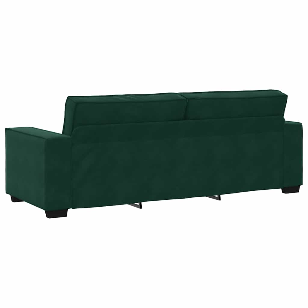 Τριθέσιος Καναπές Σκούρο Πράσινο 220x78x84 εκ. Βελούδο