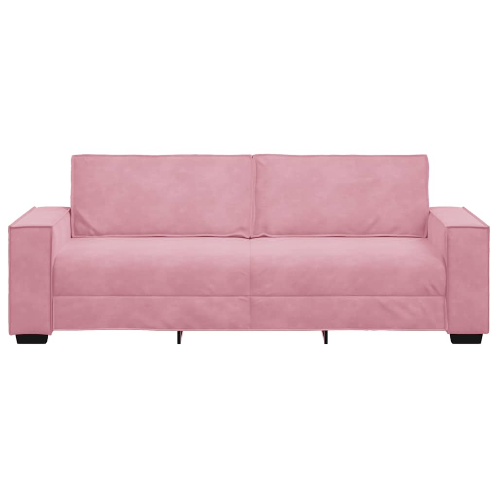 Τριθέσιος Καναπές Ροζ Βελούδινος 220x78x84 εκ.