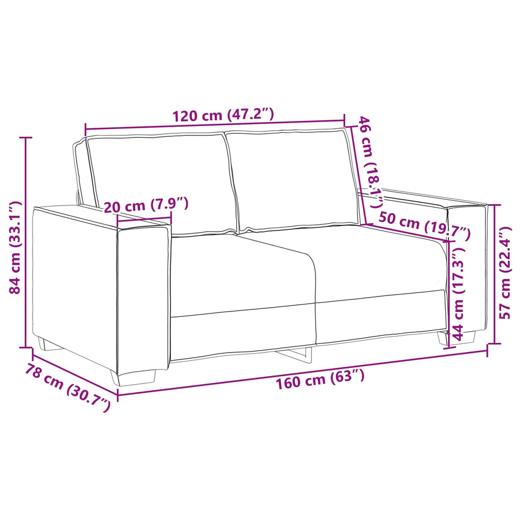 Διθέσιος καναπές Λευκός 160 cm Τεχνητό Δέρμα