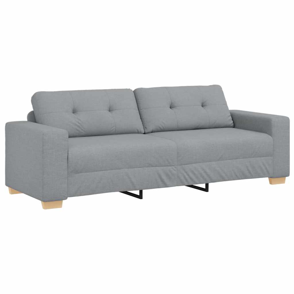Τριθέσιος Καναπές Ανοιχτό Γκρι 220x78x80 εκ. Ύφασμα