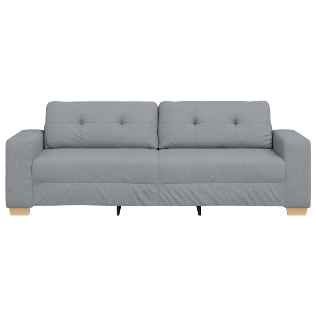 Τριθέσιος Καναπές Ανοιχτό Γκρι 220x78x80 εκ. Ύφασμα