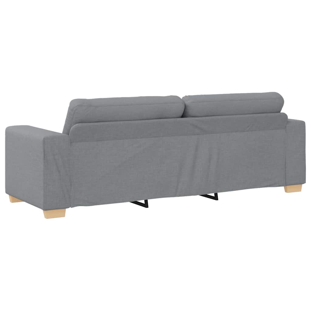 Τριθέσιος Καναπές Ανοιχτό Γκρι 220x78x80 εκ. Ύφασμα
