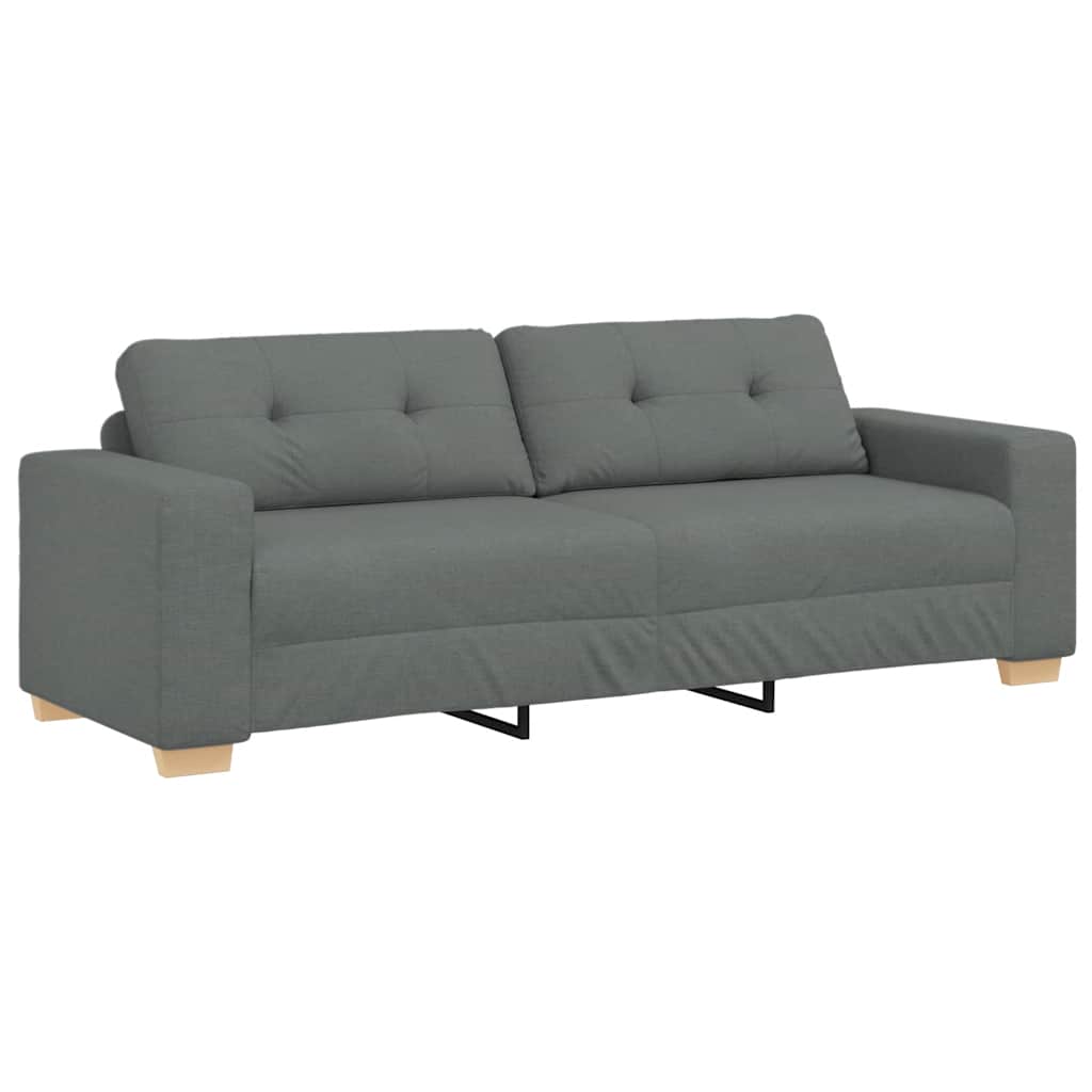 Τριθέσιος Καναπές Σκούρο Γκρι 220x78x80 εκ. Ύφασμα