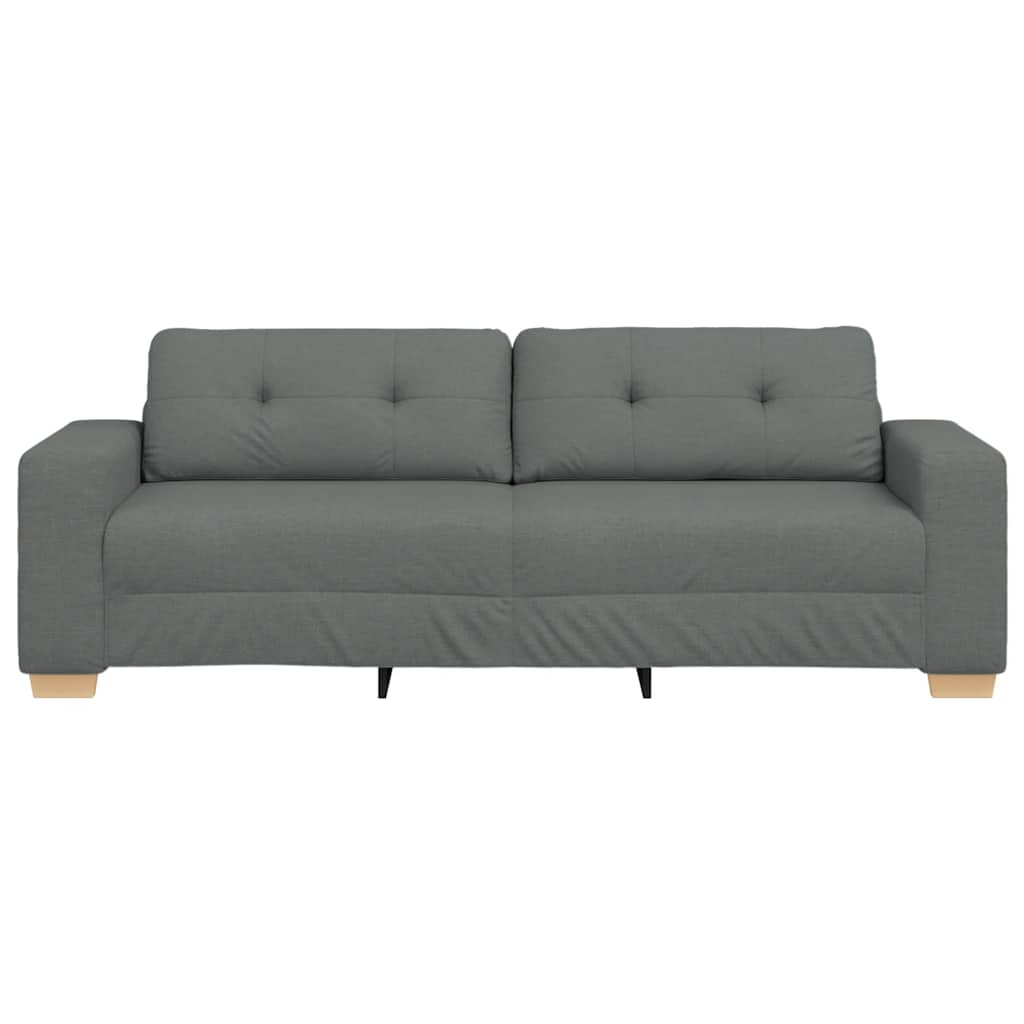 Τριθέσιος Καναπές Σκούρο Γκρι 220x78x80 εκ. Ύφασμα
