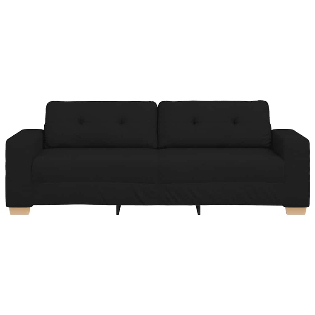 Τριθέσιος Καναπές Μαύρος 220x78x80 εκ. Ύφασμα