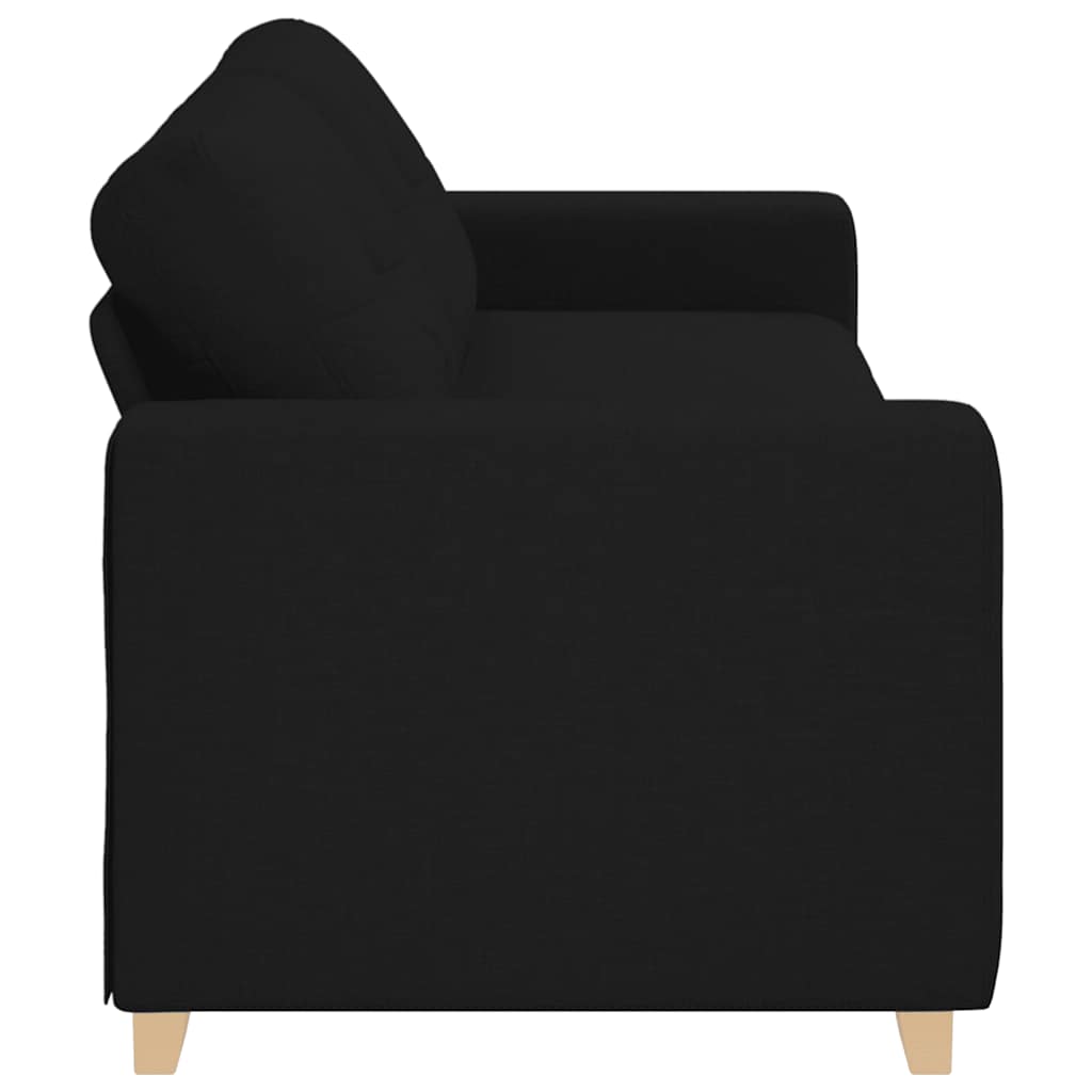 Τριθέσιος Καναπές Μαύρος 220x78x80 εκ. Ύφασμα
