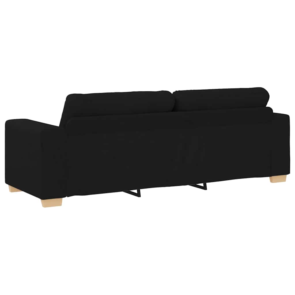 Τριθέσιος Καναπές Μαύρος 220x78x80 εκ. Ύφασμα