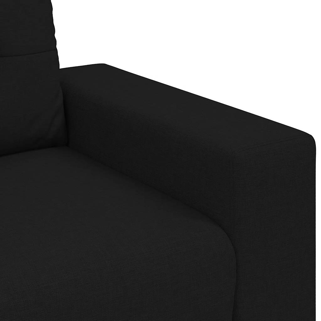 Τριθέσιος Καναπές Μαύρος 220x78x80 εκ. Ύφασμα