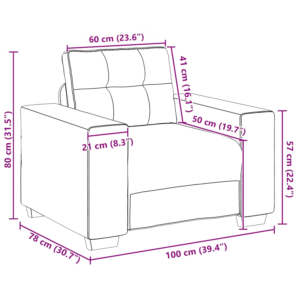 Πολυθρόνα Μαύρη Βελούδινη 100x78x80 εκ.