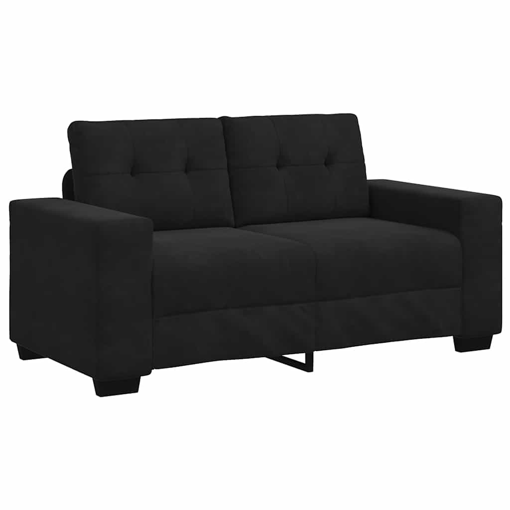 Καναπές Διθέσιος Μαύρος Βελούδινος 160 x 77 x 82 εκ.