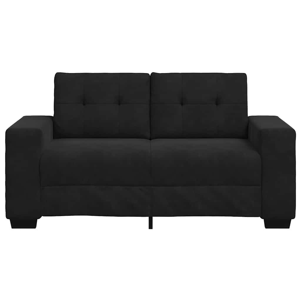 Καναπές Διθέσιος Μαύρος Βελούδινος 160 x 77 x 82 εκ.