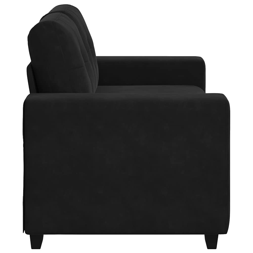 Καναπές Διθέσιος Μαύρος Βελούδινος 160 x 77 x 82 εκ.