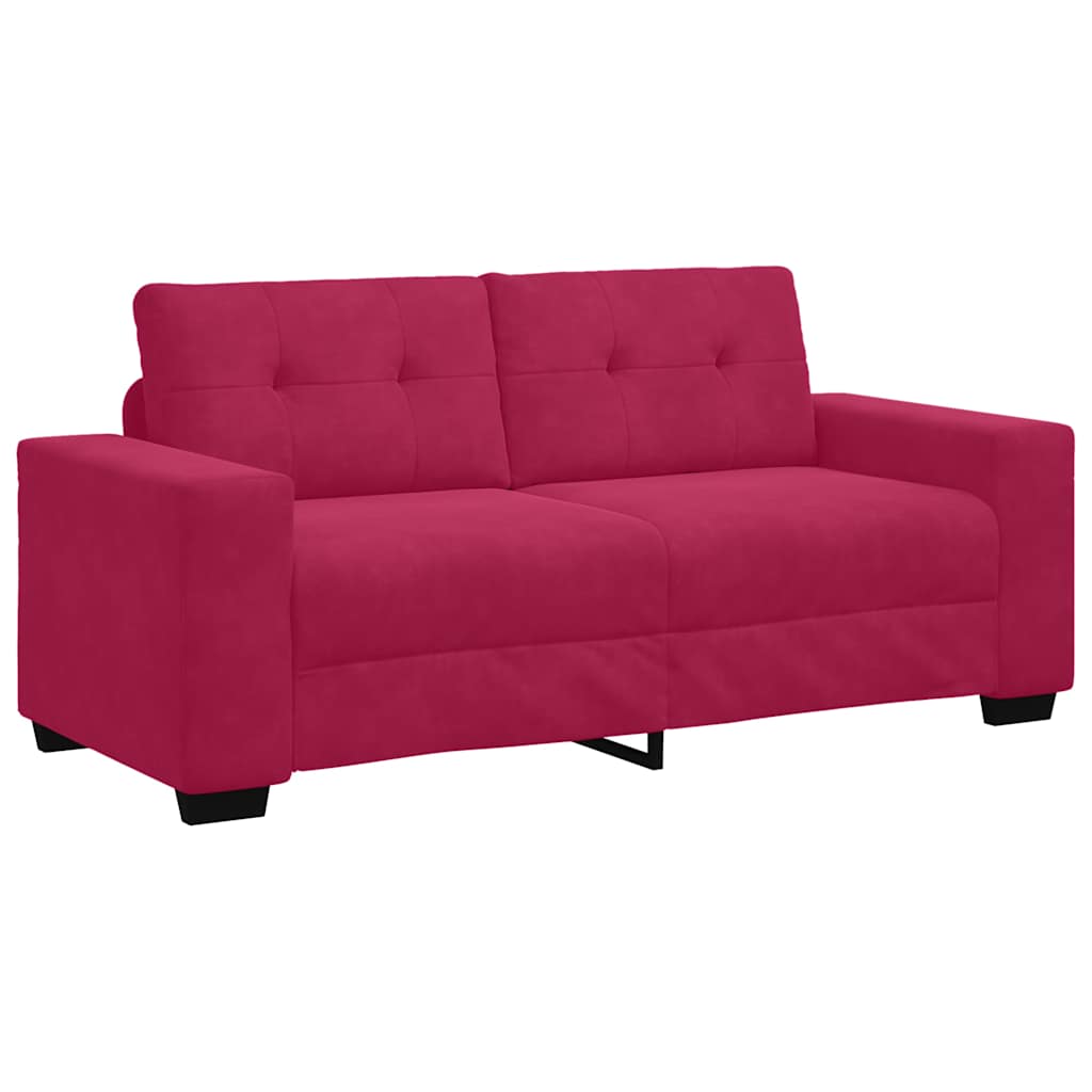 Καναπές Διθέσιος Κόκκινος Βελούδος 180 x 77 x 82 εκ.
