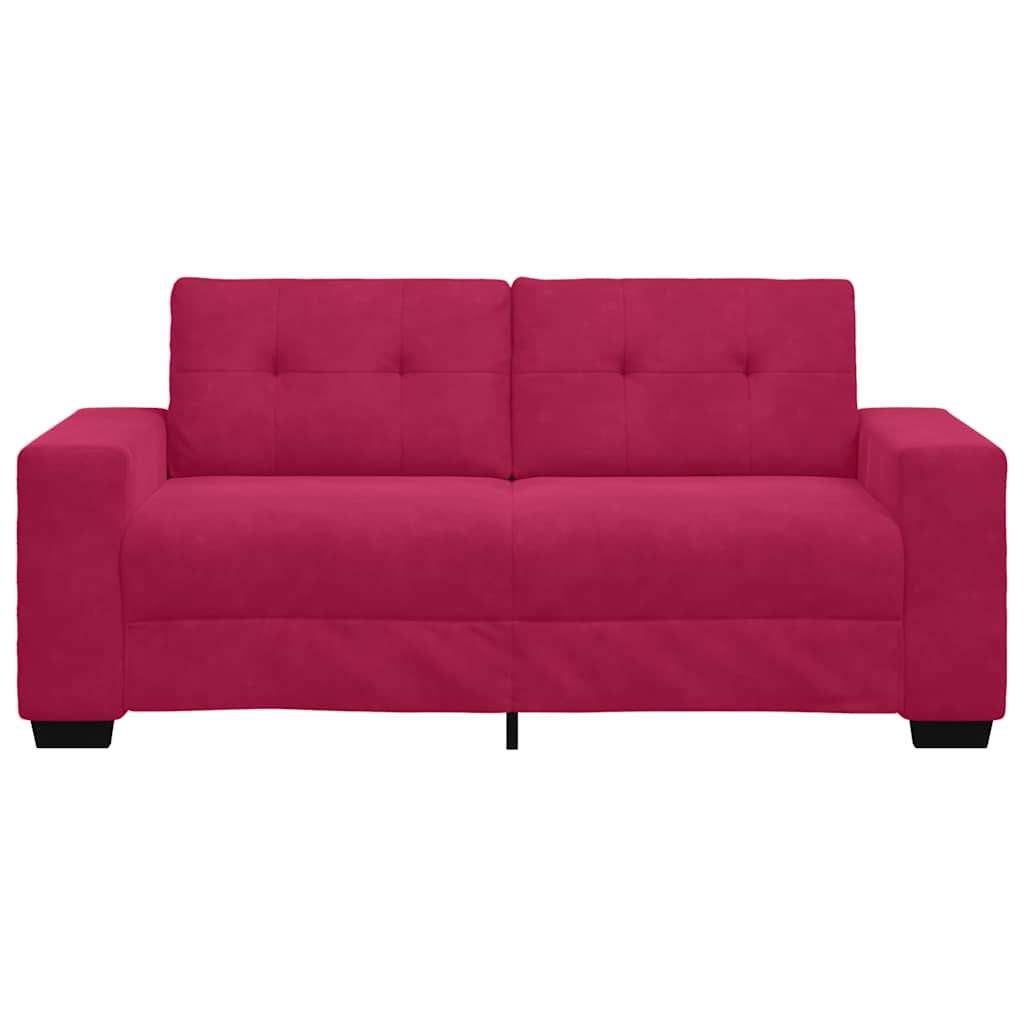 Καναπές Διθέσιος Κόκκινος Βελούδος 180 x 77 x 82 εκ.
