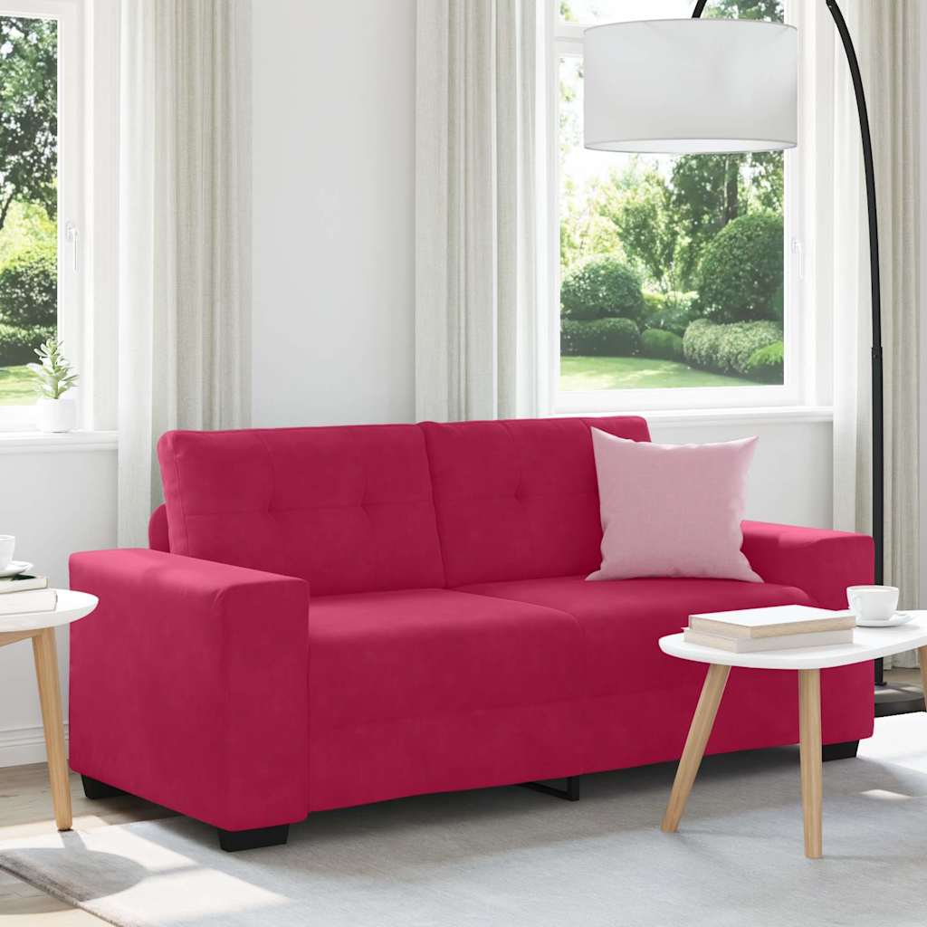 Καναπές Διθέσιος Κόκκινος Βελούδος 180 x 77 x 82 εκ.