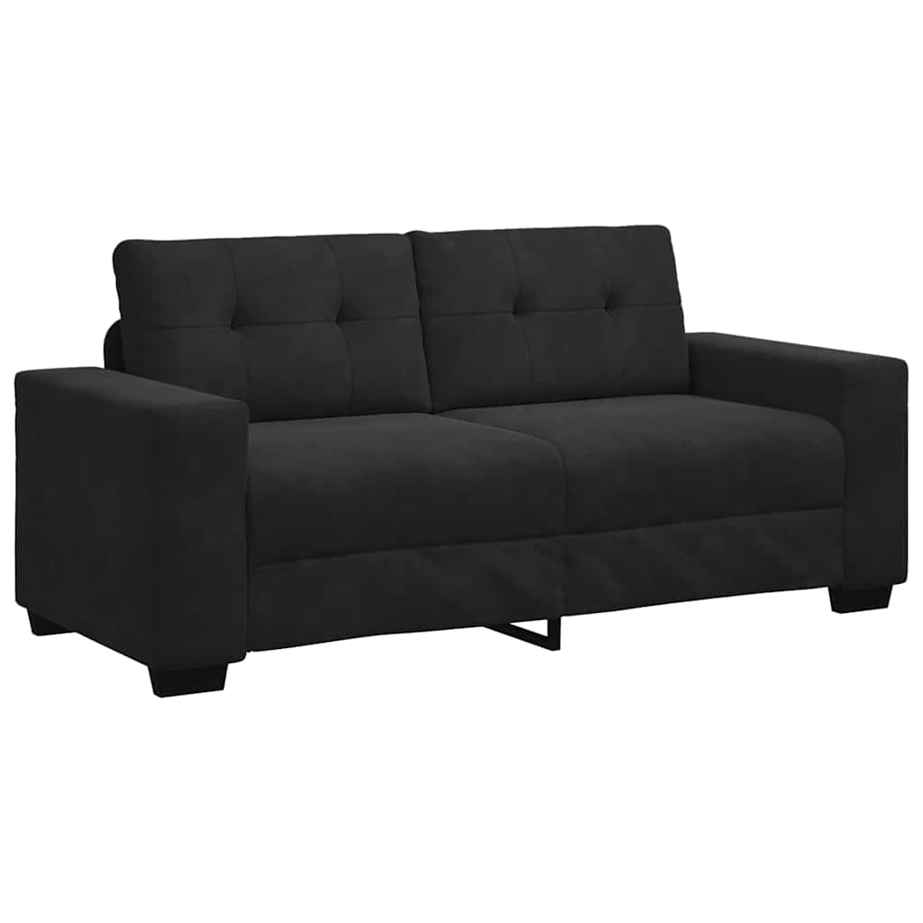 Καναπές Διθέσιος Μαύρος Βελούδινος 180 x 77 x 82 εκ.
