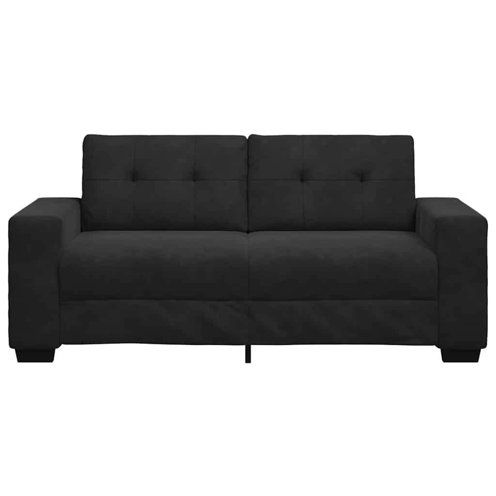 Καναπές Διθέσιος Μαύρος Βελούδινος 180 x 77 x 82 εκ.