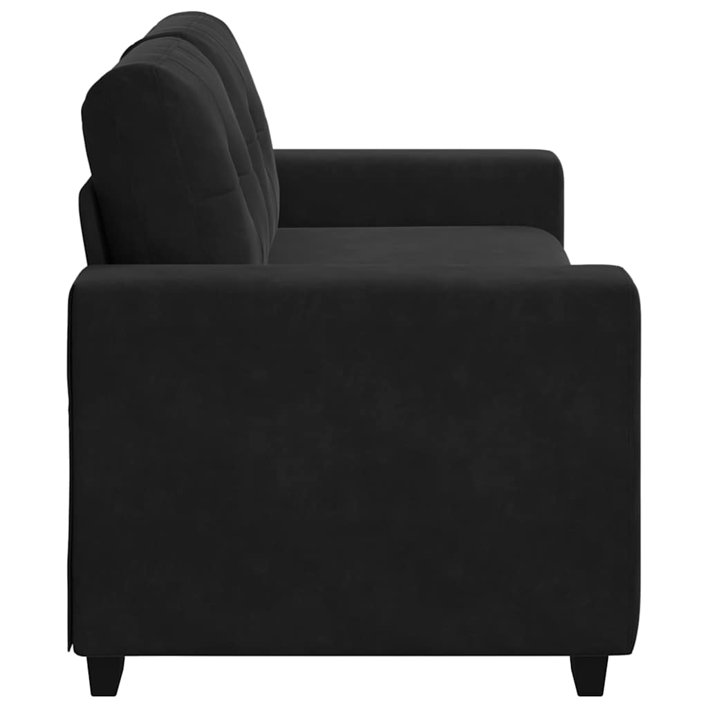 Καναπές Διθέσιος Μαύρος Βελούδινος 180 x 77 x 82 εκ.