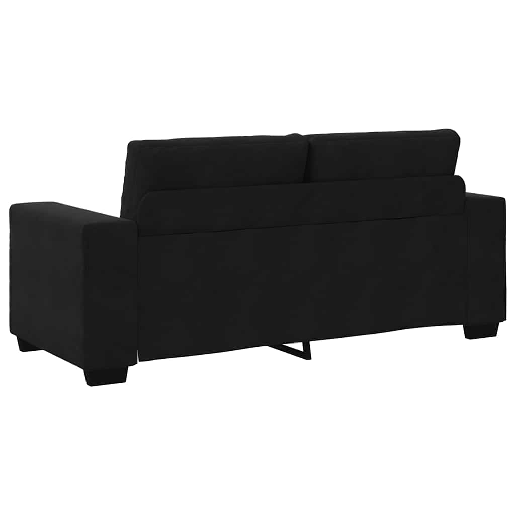 Καναπές Διθέσιος Μαύρος Βελούδινος 180 x 77 x 82 εκ.