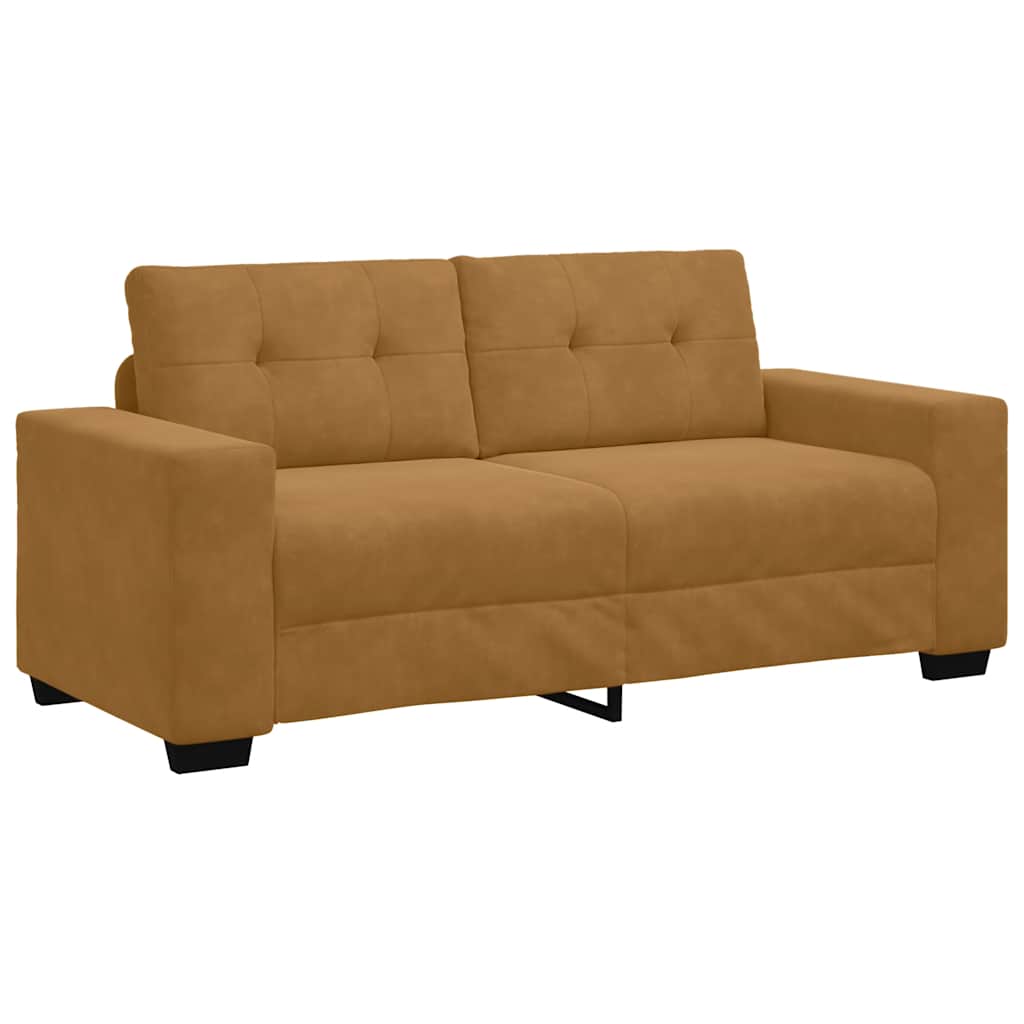 Διθέσιος Καναπές-Σετ Καφέ Βελούδινος 180 x 77 x 82 εκ.