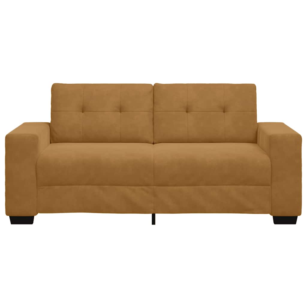 Διθέσιος Καναπές-Σετ Καφέ Βελούδινος 180 x 77 x 82 εκ.