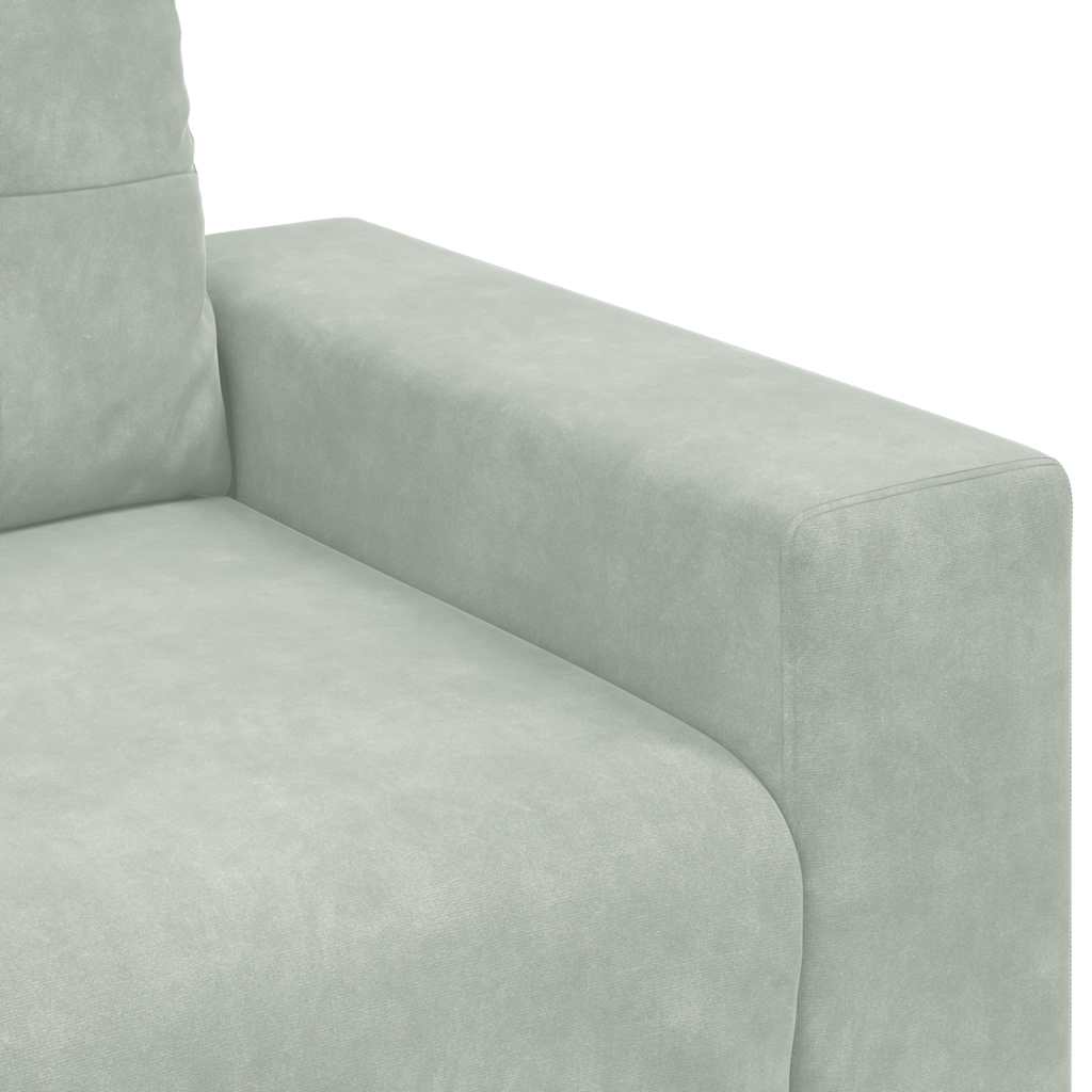 Τριθέσιος Καναπές Ανοιχτό Γκρι 220x78x80 εκ. Βελούδο