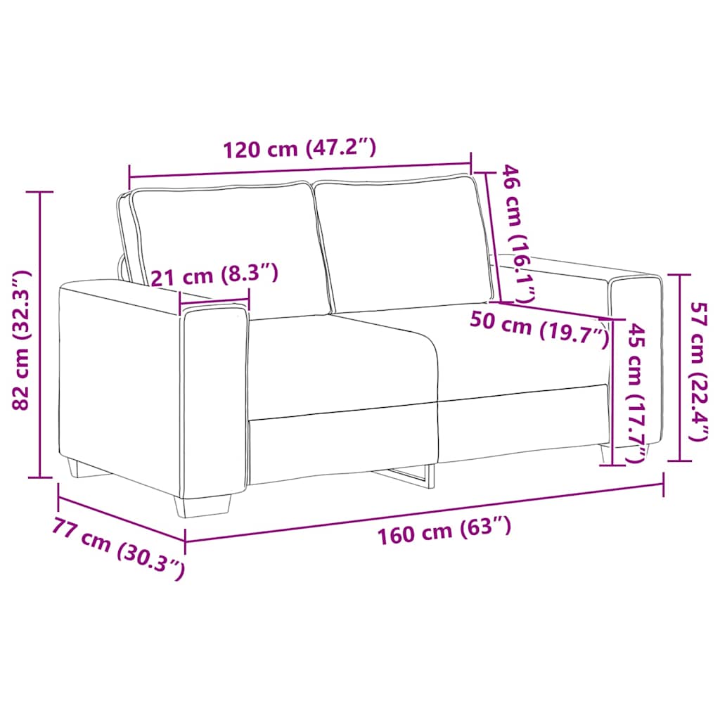 Διθέσιος Καναπές Μπεζ 160x77x82 εκ. Ύφασμα